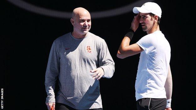 Andre Agassi and Novak Djokovic