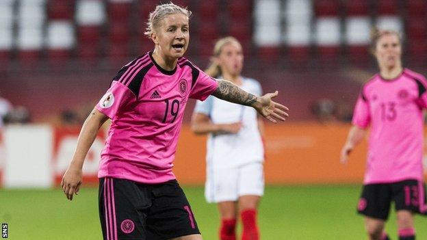 Lana Clelland in action for Scotland