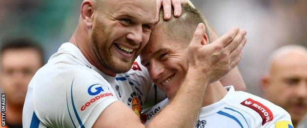 Jack Yeandle of Exeter Chiefs and Gareth Steenson