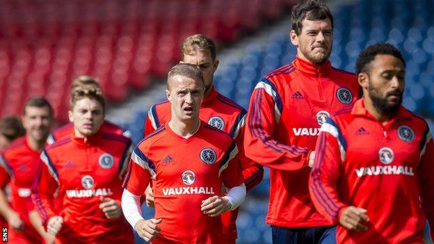 The Scotland players train at Hampden on Sunday