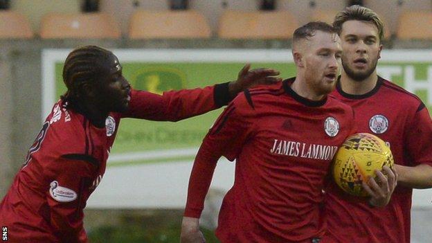 Brechin City players celebrate