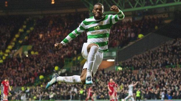 Olivier Ntcham was on target for league leaders Celtic in a 3-0 win over Aberdeen