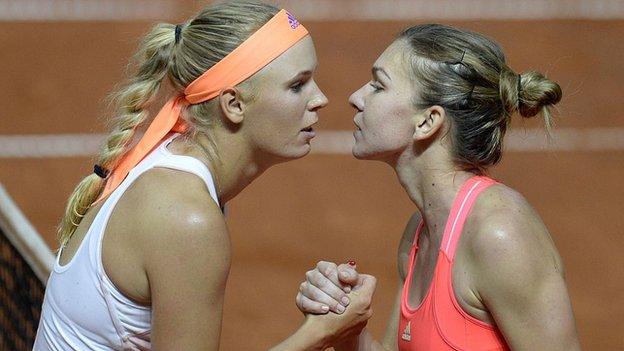 Simona Halep and Caroline Wozniacki