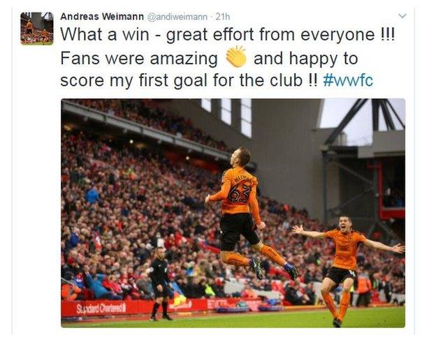 Andreas Weimann tweet