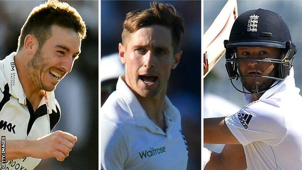 Ben Duckett, Chris Woakes and Toby Roland-Jones