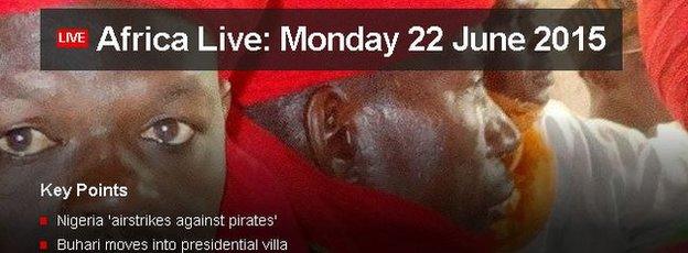 africa live screen grab