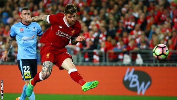 Liverpool left-back Alberto Moreno