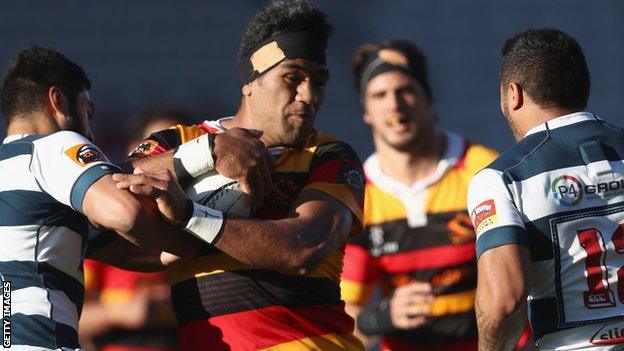 Brian Alainu’uese carries the ball for Waikato against Auckland in the Mitre Cup last month