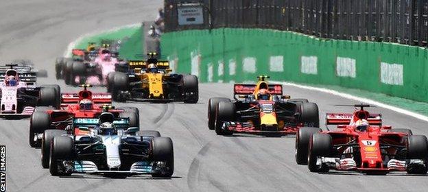 Formula 1 teams in action at the Brazilian Grand Prix