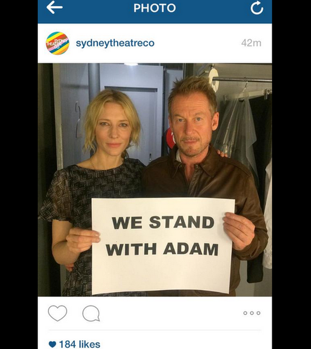 Instagram image with Cate Blanchett and Richard Roxburgh