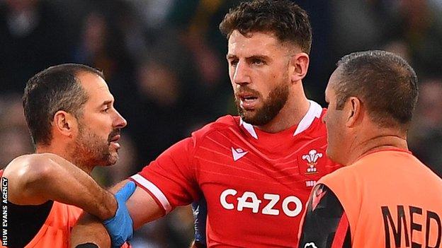 Wales wing Alex Cuthbert receives treatment