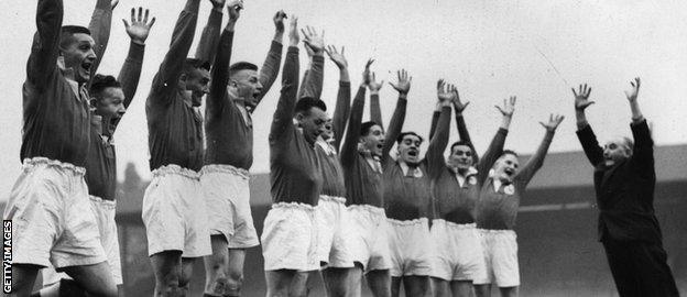 Lance Todd (right) leads his Salford side in a haka