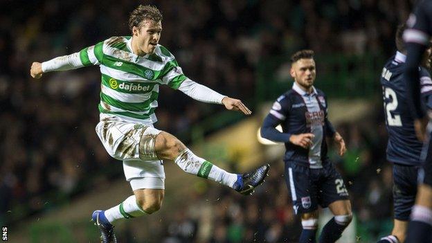 Erik Sviatchenko scores for Celtic against Ross County on Wednesday