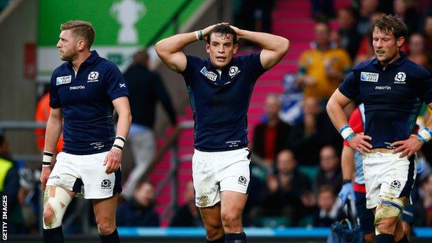 Finn Russell, John Hardie and Peter Horne