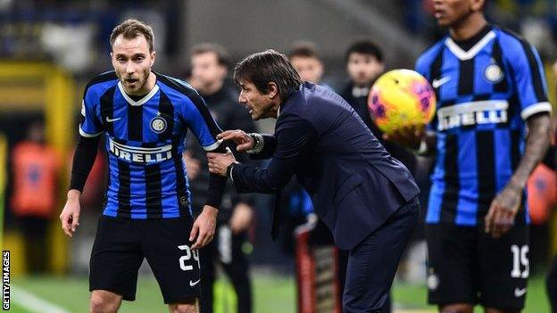 Christian Eriksen and Antonio Conte