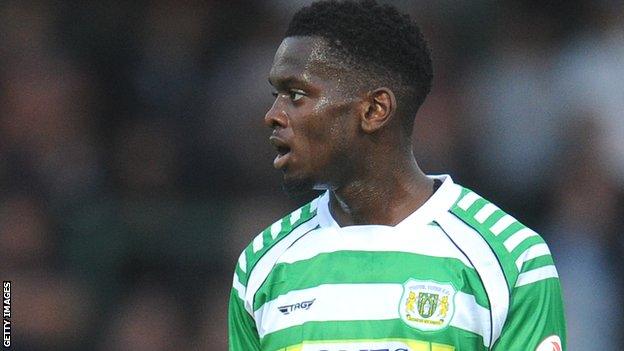 Diallang Jaiyesimi in action for Yeovil Town