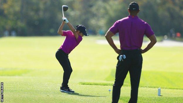 Tiger and Charlie Woods