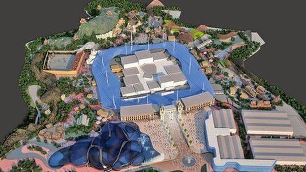 Computer generated image of proposed entertainment resort