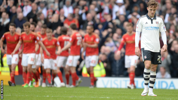 Nottingham Forest celebrate scoring against Fulham