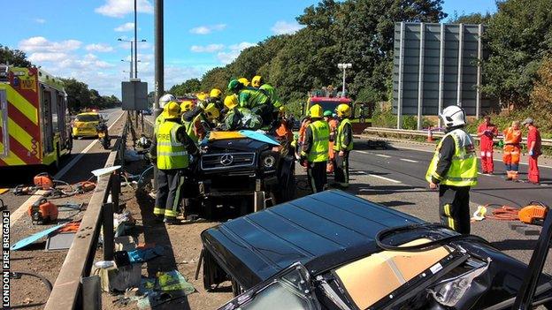 Pape Souare had to be freed from his vehicle by firefighters following the M4 crash