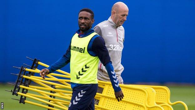 Rangers striker Jermain Defoe and assistant manager Gary McAllister