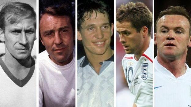 Bobby Charlton, Jimmy Greaves, Gary Lineker, Michael Owen, Wayne Rooney