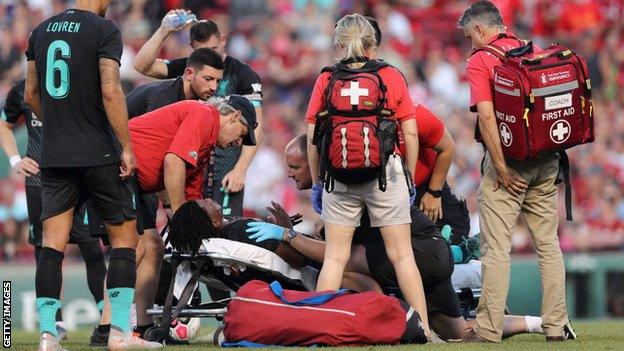 Yasser Larouci pictured on a stretcher