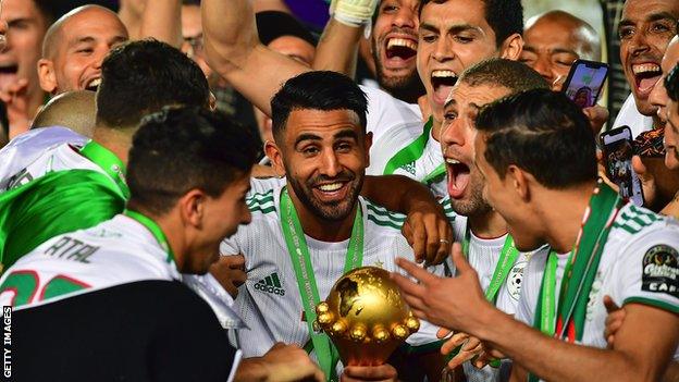 Algeria lift the Africa Cup of Nations trophy in 2019