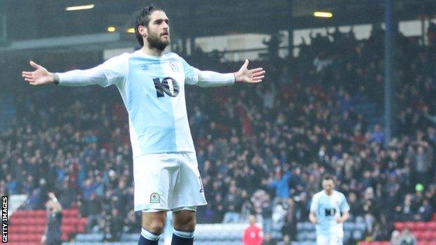 Danny graham celebrates scoring for Blackburn v Sheff Wed