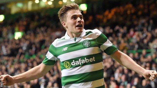 Celtic's James Forrest celebrates