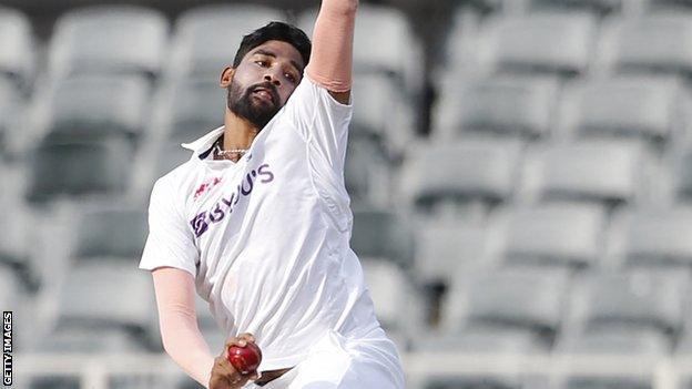 Mohammed Siraj in action for India