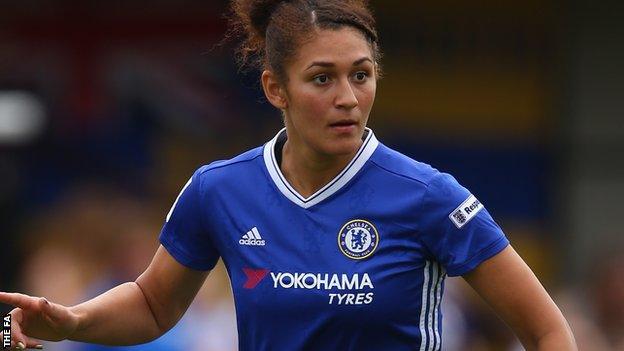 Jade Bailey in action for Chelsea Women