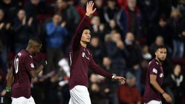 Hearts striker Bjorn Johnsen