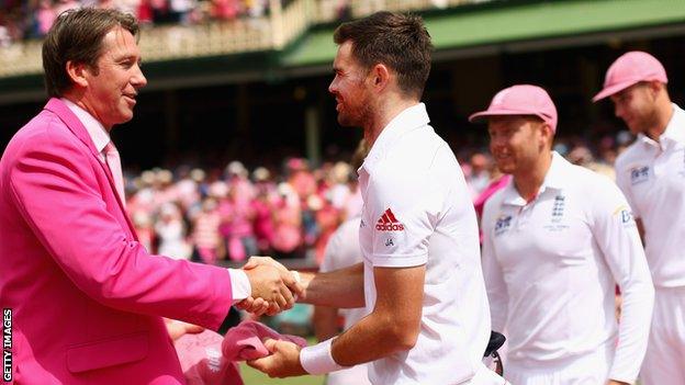 Glenn McGrath and James Anderson in 2014