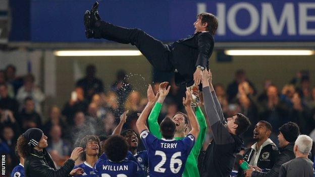 Chelsea celebrate title win