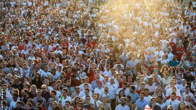 Up to 30,000 tickets were available to watch the game in Hyde Park