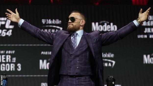 Conor McGregor at the pre-fight press conference for UFC 264