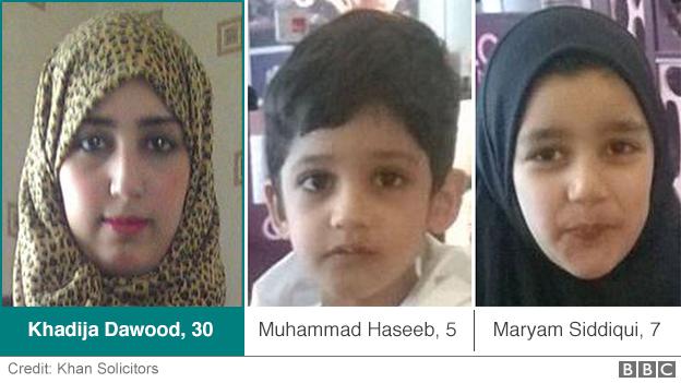 Khadija Dawood, 30, with her two children