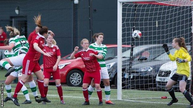 Courtney Whyte heads home Georgie Rafferty's corner kick