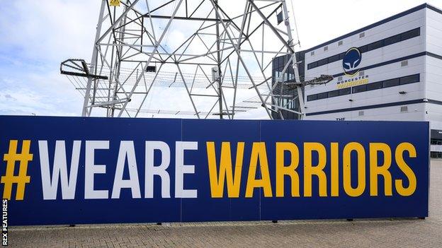 General view of Worcester Warriors logo at Sixways Stadium