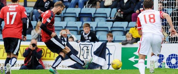 Rory Loy scores a penalty for Dundee