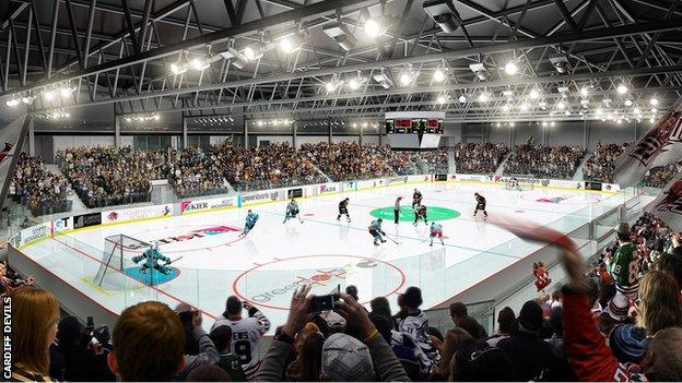 Artists impression of Ice Arena Wales