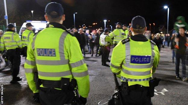 Police in attendance at a football match