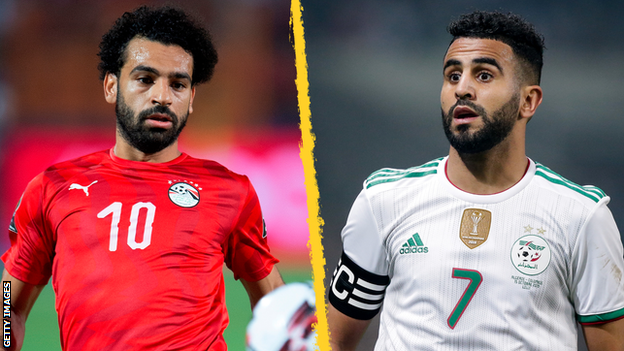 Egypt forward Mohamed Salah and Algeria captain Riyad Mahrez