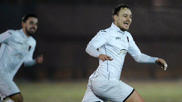 East Kilbride's Sean Winter celebrates against Lothian Thistle