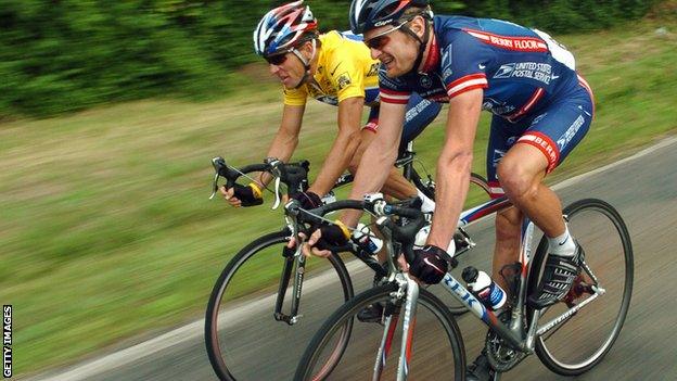 Lance Armstrong and Floyd Landis