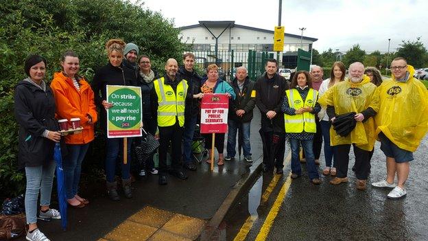 Staff on picket line