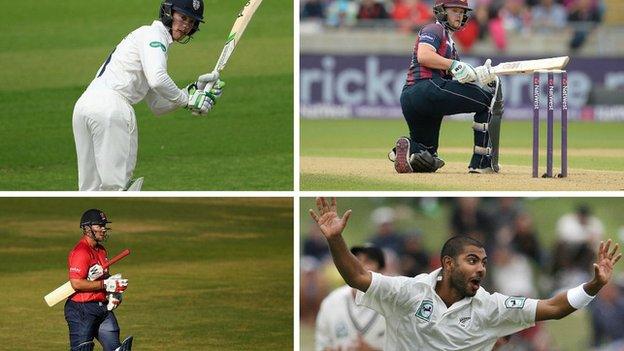 PCA players of the year award nominees (clockwise, from top left) Keaton Jennings, Ben Duckett, Jeetan Patel, Graham Napier