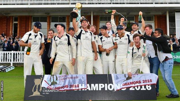 Middlesex celebrate winning the County Championship