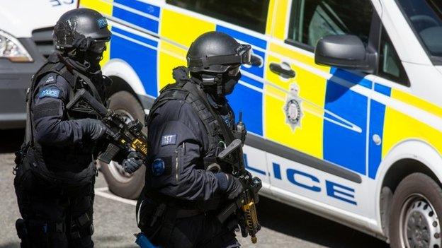 Police taking part in counter-terrorism exercise in London